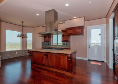 Kitchen with custom cabinets and center island