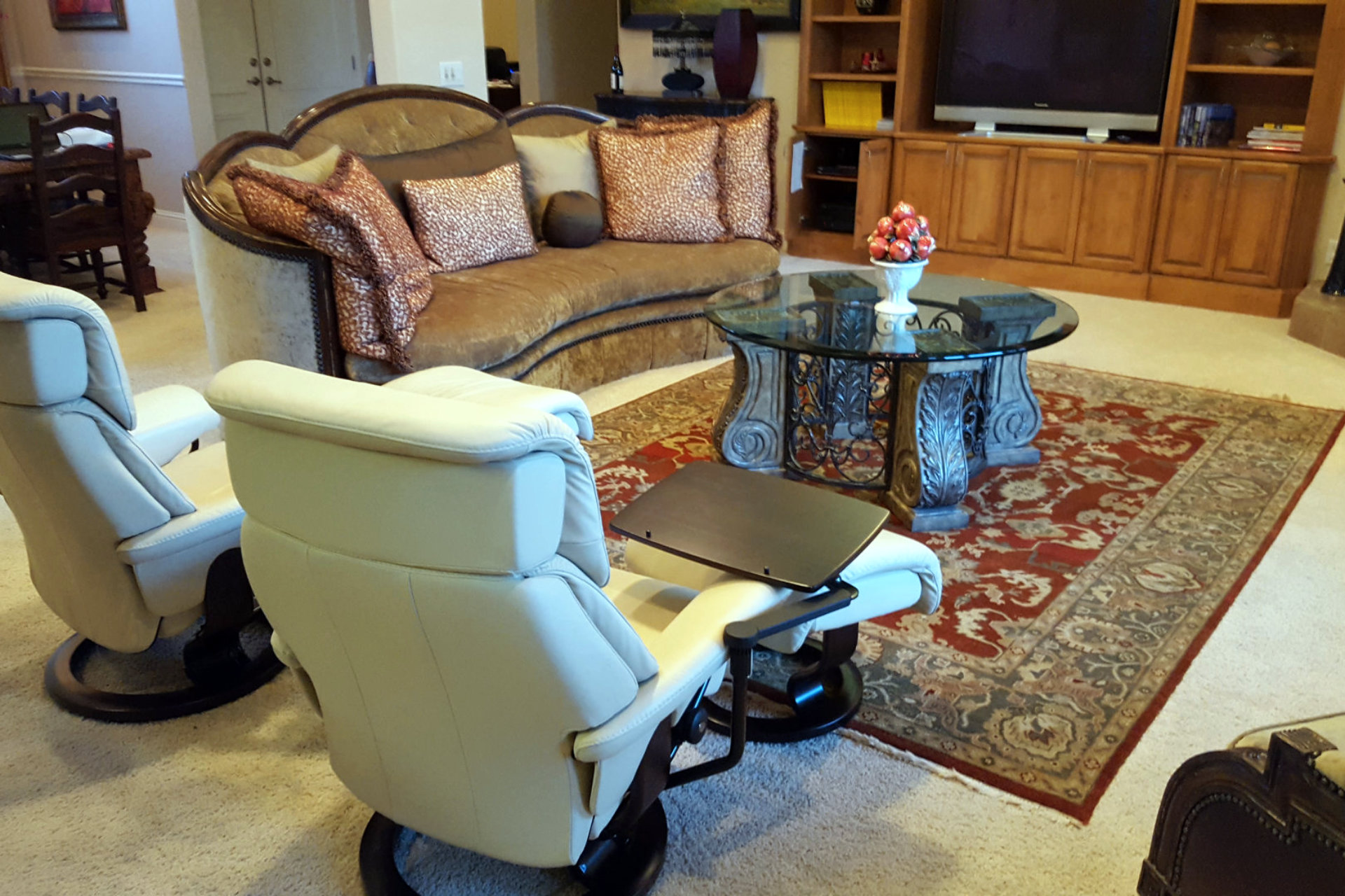 Custom family den with seating